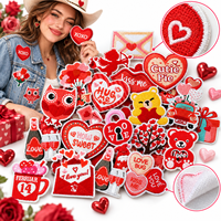 Patch brodé Saint-Valentin en gros, motif cœur d'amour XOXO, baiser de Cupidon, romantique, thermocollant ou à coudre