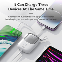 22.5W charge ultra-rapide Portable LED écran d'affichage électrolytique câble de charge intégré conception de lanière batterie externe li-polymère
