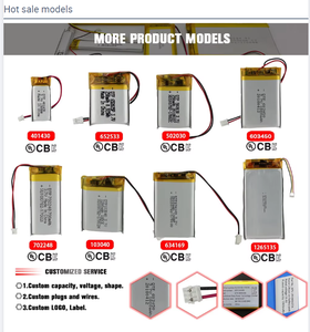 중국 제조업체 3.7V 451225 451525 2-와이어 451040 451060 135mah 260mah 리포 배터리 셀 (TWS 블루투스 이어버드 및 스피커용) - Product Image 4