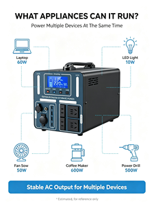 Estación <span class=keywords><strong>de</strong></span> Energía Portátil <span class=keywords><strong>de</strong></span> 1200W, Batería <span class=keywords><strong>de</strong></span> Iones <span class=keywords><strong>de</strong></span> Litio <span class=keywords><strong>de</strong></span> 680Wh, Generador Solar, Salidas <span class=keywords><strong>de</strong></span> CA/CC/USB <span class=keywords><strong>de</strong></span> 220V para Camping, RV y Emergencias - Product Image 2