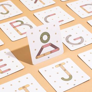 Juego de Actividades de Construcción con Letras y Números de Madera, Tablero de Clasificación, para el Aprendizaje, la Imaginación, la Coordinación y la Capacidad de Reconocimiento - Product Image 6