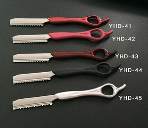 มีดโกนหนวด YHD-8BK <span class=keywords><strong>สี</strong></span>ดำหลาก<span class=keywords><strong>สี</strong></span>สำหรับมืออาชีพตัดผมทรงตรงมีดโกนตัดขอบใบมีด Yonghe - Product Image 5