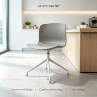 Chaise de bureau pivotante au design nordique moderne avec dossier ergonomique et base en aluminium robuste pour la maison, le bureau et un usage professionnel