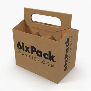 Beer Take out Corrugated Box Automatic Bottom Custom Durable Beer Packaging Paper Boxes for Takeaway