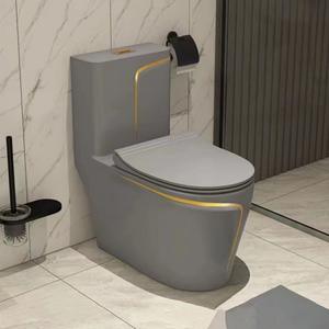 Abattant de toilette en céramique noire de luxe léger, pompage par siphon, design moderne pour salles de bain <span class=keywords><strong>à</strong></span> domicile - Product Image 2