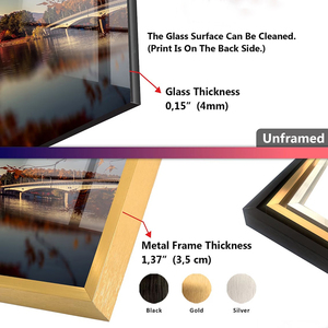 Decoración del hogar paisaje rojo Fuji montaña vidrio templado panorámico tamaño Extra grande cristal porcelana pintura pared - Product Image 6