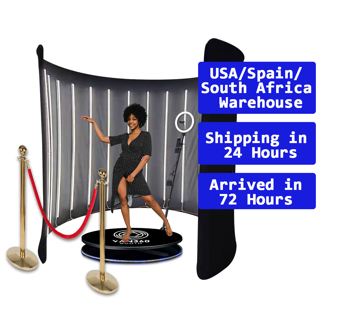 Портативная видеокамера, 45 дюймов, со светодиодной подсветкой 360, с чехлом для полета, камера для Ipad, камера для медленного движения, фотокамера 360 для свадебной вечеринки