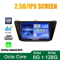 Pour VW Tiguan L 2017 2018 10 pouces appareil unité principale Double 2 Din octa-core Quad voiture stéréo Navigation GPS android voiture radio