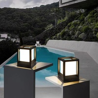 Le poteau de porte principal extérieur allume la lumière de pilier du noir IP65 7 watts LED de l'allée E27