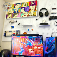 Robuste Metall-Pegboard für Raumaufbewahrung, E-Sport-Raumorganisation und Gaming-Schreibtisch-Zubehör-Setup-Lösungen