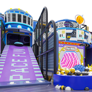Aire de jeux intérieure sur le thème de l'espace, zone de jeux commerciale avec grand toboggan, manège <span class=keywords><strong>et</strong></span> trampoline pour centre commercial - Product Image 4