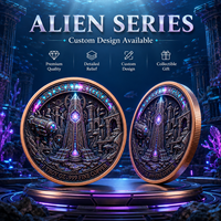 Pièce de monnaie interstellaire en cuivre pur 999 de 1 oz, 3D en relief, colorée UV, effet proof-like, Voyageur Galactique, Artisanat Métallique Artistique