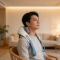 Nuevo Cinturón de Masaje Eléctrico Inalámbrico Shiatsu para Hombros y Cuello con Funciones de Calor, Rodillos y Amasamiento