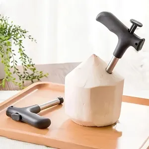Zenidoo L-306 Ouvre-noix de coco manuel en acier inoxydable, durable, de qualité alimentaire, multifonction, portable, 3 pièces - Product Image 2