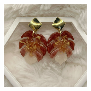 Boucles d'oreilles en résine scintillante scintillante Deep Galaxy Design élégant pour les goujons à la mode de mariage occidental indien - Product Image 1