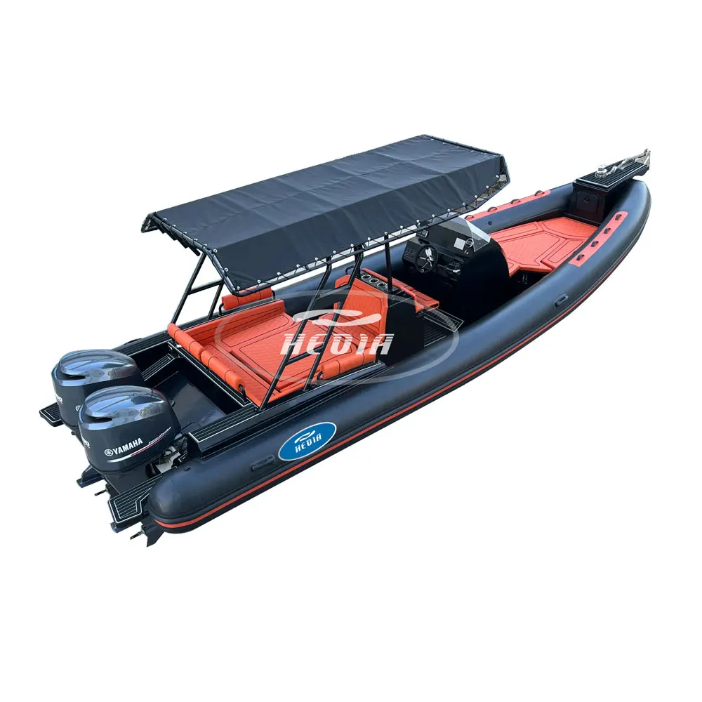 CE Hedia 28ft high speed sport SP 860 inflatable fishing boat with rod holder inflatable rescue raft boat for sale