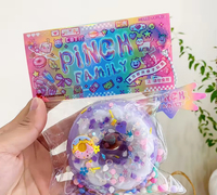 Jouet à presser souple en forme de petit gâteau ou beignet, parfumé violet, en TPR, fait main, souple et moelleux, en forme de patte de chat Taba