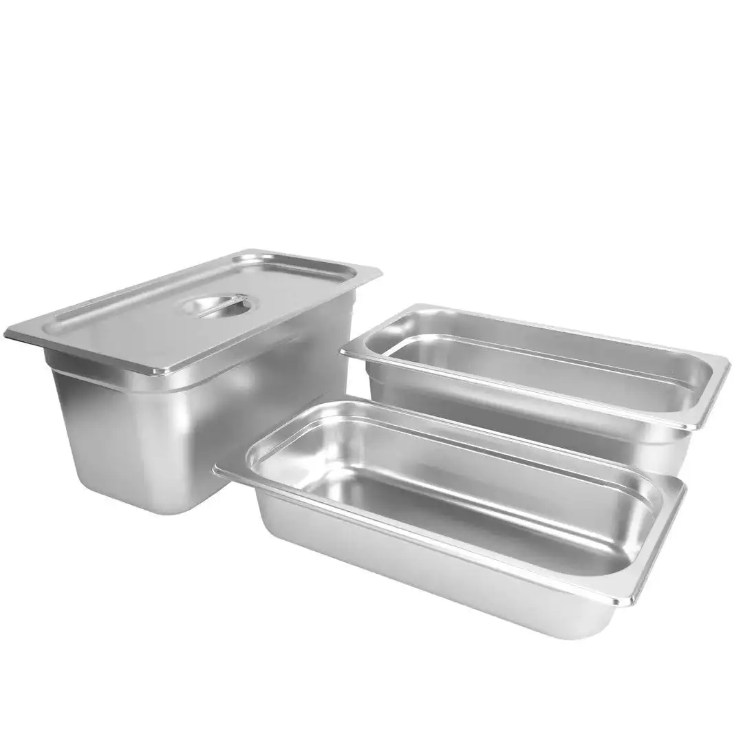 European Style GN Pan Hot Sale 1/3 Gastronorm Pan With Lid Buffet Food Gastronorm container Stainless Steel Food Container