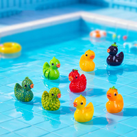 Figur Resin Bebek Buah Mini Warna-warni, Ornamen Miniatur Kerajinan untuk Taman Peri, Lanskap Mikro, Dekorasi Rumah Boneka, dan Kolam Renang