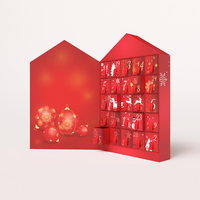 Individueller Weihnachts-Adventskalender Geschenkbox für Schokolade und Süßigkeiten 24 Fächer Starre Papierverpackung