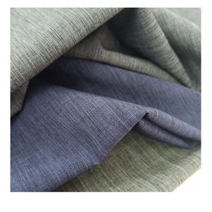 Tissu spandex à haute élasticité en feutre doux de polyester cationique avec <span class=keywords><strong>deux</strong></span> lignes de tons et microfibre de polyester à rayures <span class=keywords><strong>comme</strong></span> le denim - Product Image 1
