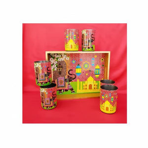 ถาดเสิร์ฟพิมพ์ลายไม้ทำด้วยมือถาดสำหรับงานแต่งงานและงานปาร์ตี้ถาดตกแต่งสไตล์โมเดิร์นคลาสสิกหรูหรา - Product Image 1