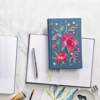 Carnet de notes personnalisé avec couverture en lin imprimé floral, design sur mesure, journal chrétien en tissu