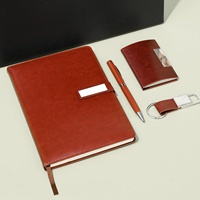 Werbegeschenkartikel Maßgefertigtes Executive Premium VIP A5 Notizbuch mit Stift und Kartenhalter Thanksgiving Firmen-Geschenkset