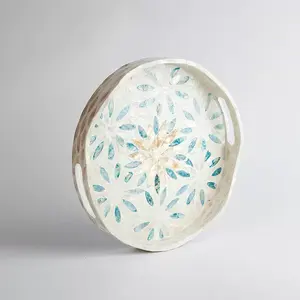 ถาดทรงกลมใส่เปลือกหอยทะเล,ถาดเสิร์ฟไข่มุกสำหรับใส่อาหารเครื่องดื่มของขวัญสำหรับรอมฎอนอี๊ด - Product Image 3