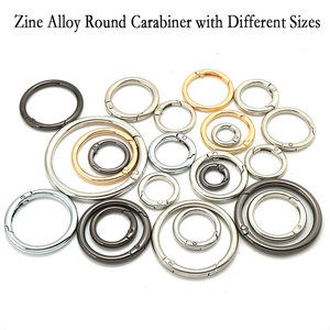 Mosquetones de Resorte Metálicos con Anillo en O de 7/10/12/16/19/25/32/38/51 mm, Aleación de Zinc, Redondos, en Varios Colores, en Existencia - Product Image 1