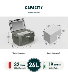 <span class=keywords><strong>Prix</strong></span> d'usine Réfrigérateur de voyage personnalisé 26L Mini réfrigérateur de voiture à double zone 12V avec compresseur pour le <span class=keywords><strong>camping</strong></span> en plastique - Product Image 2