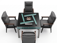 Table de Mahjong Électrique Automatique de Luxe Moderne avec Supports Métalliques et en Bois, Conception Pliante pour 4 Joueurs, Portable, Silencieuse, pour un Divertissement Optimal