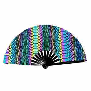 Ventilador de mano holográfico de bambú de 13 pulgadas, estilo Kung Fu, Flash Fantasy, Hipster Bundy Bar, éxito de ventas transfronterizo - Product Image 6