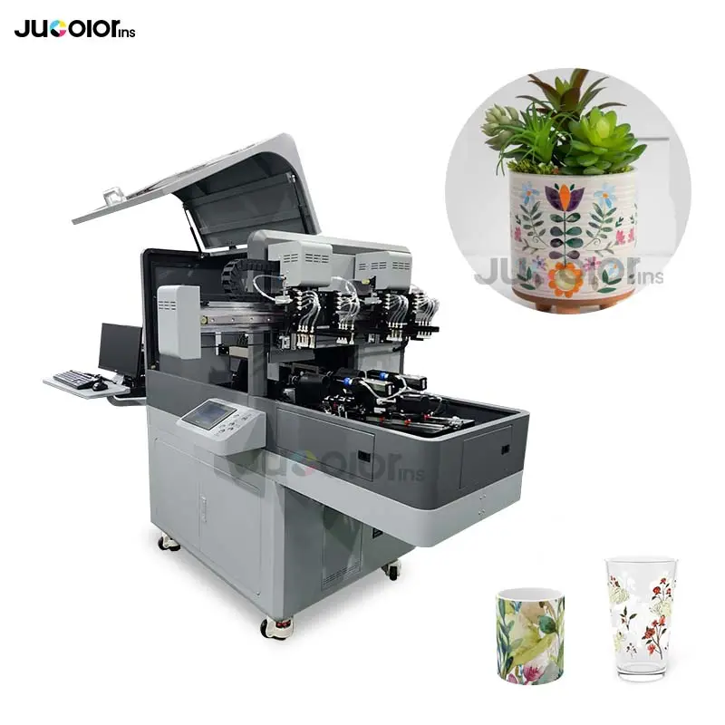 Jucolor Rotary Bottle Printer 360 Round Cylinder Printing Machine For Bottle Cup Tumbler Jar Tube
