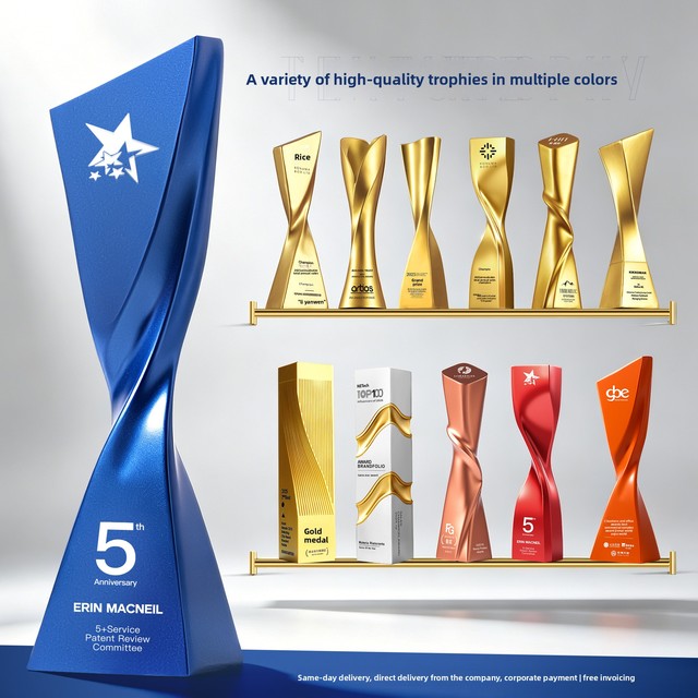 Custom-designed Creative Resin Trophy Free Typesetting for Corporate Annual Events Employee Recognition Commemorative Awards