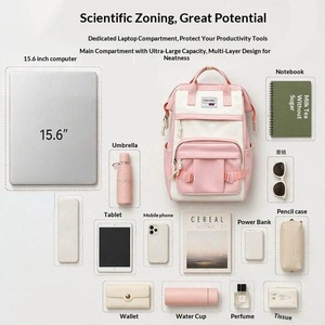 Sac à dos scolaire unisexe de style coréen inspiré d'Instagram pour les élèves de 3e à 6e année, les collégiens et lycéens ; Sac à dos pour ordinateur portable de grande capacité - Product Image 3