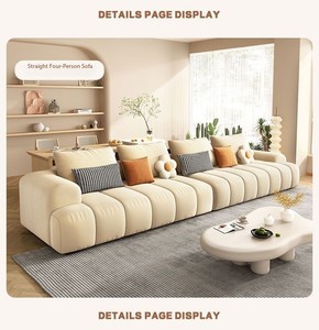 Divano Modulare a L per Soggiorno, Ecologico in Flanella, Set di Alta Qualità, Moderno <span class=keywords><strong>e</strong></span> Morbido in Colore Crema - Product Image 6