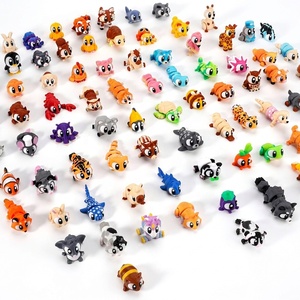 Figure di Animali Colorati con Occhi Grandi Stampate in 3D, Giocattoli Articolati Antistress per Decorazione Scrivania, Modelli Divertenti per Paesaggi da <span class=keywords><strong>Zoo</strong></span> in Materiale PLA - Product Image 2