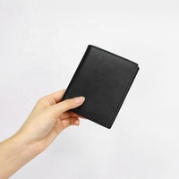 BEARKY dompet RFID anti-maling Pria Wanita, tempat kartu kulit sapi terbuka pendek desain uang bergaya antik murah untuk pria dan wanita