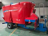 Mélangeur TMR à décharge avant pour tracteur |   Mélangeur d'aliments vertical à vis hélicoïdale à déchargement frontal hydraulique pour ferme laitière