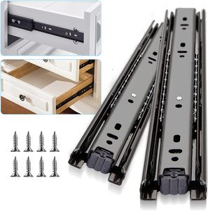 45mm extensión completa resistente 40KG capacidad telescópica cajón diapositivas rieles rodamiento de bolas bloqueo cajón deslizante - Product Image 1