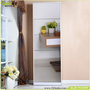 Wooden shoe storage rack mirror 5 tier shoe rack with shoe storage cabinet