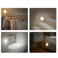 Lampe murale magnétique rechargeable à deux couleurs Lampe de placard Lampe de nuit à détecteur de mouvement à LED pour la maison