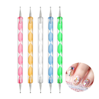 5 pièces/ensemble manucure à Double tête acrylique Uv Gel Nail Art Design conseils pointillage peinture brosse stylo ensemble pour la conception des ongles