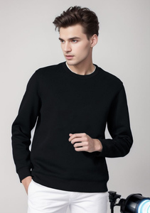 Sweat-shirt unisexe en coton tricoté à col rond, coupe classique, en molleton doux, personnalisable avec logo, décontracté et basique pour l'automne - Product Image 2
