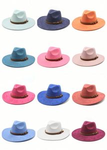 Hot Selling Spring Autumn Fashion Suede Fedora <b>Hat</b> New Women Men Events Women Wide Brim Fedora <b>Hats</b> - Product Image 3