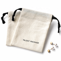 Pochette à bijoux en toile de coton personnalisée avec logo, sac cadeau réutilisable pour petits accessoires, vente en gros