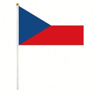 Wholesale Cheap Custom Printed 14x21cm Czech Republic Mini <b>Flag</b> Czechish Hand Held Waving <b>Flag</b> - Product Image 4