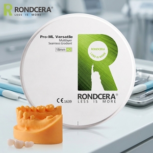 Bloc de zircone polyvalent Rondcera pour laboratoire <span class=keywords><strong>dentaire</strong></span>, matière première traçable, contrôle qualité complet, certification par lots - Product Image 1