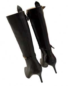 2024 Collection d'hiver femmes en cuir de vache véritable talons aiguilles au genou Steve Madden ceinture embellie boucle bout pointu haut - Product Image 6